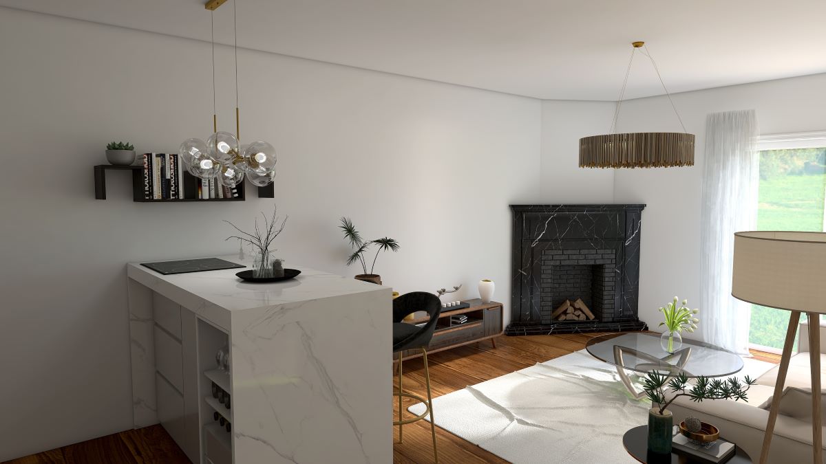 Livingroom whit firespace